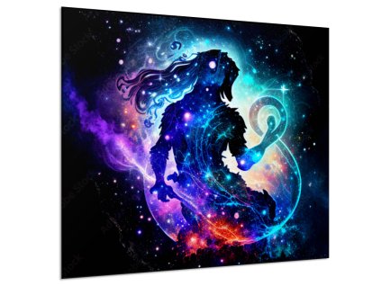 Obraz skleněný znamení zvěrokruhu Vodnář (Rozměry-čtverec 90 x 90 cm)