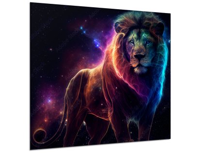 Obraz skleněný znamení zvěrokruhu Lev (Rozměry-čtverec 90 x 90 cm)