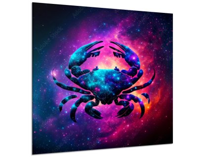 Obraz skleněný znamení zvěrokruhu Rak (Rozměry-čtverec 90 x 90 cm)