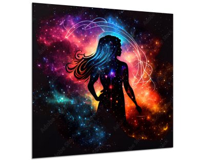 Obraz skleněný znamení zvěrokruhu Panna (Rozměry-čtverec 90 x 90 cm)