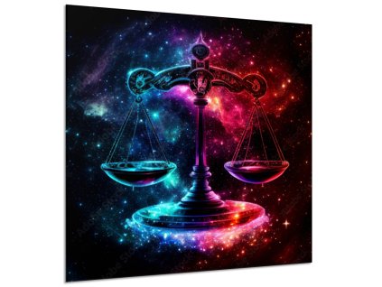 Obraz skleněný znamení zvěrokruhu Váhy (Rozměry-čtverec 90 x 90 cm)