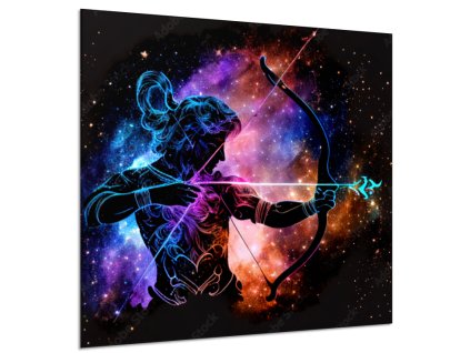 Obraz skleněný znamení zvěrokruhu Střelec (Rozměry-čtverec 90 x 90 cm)