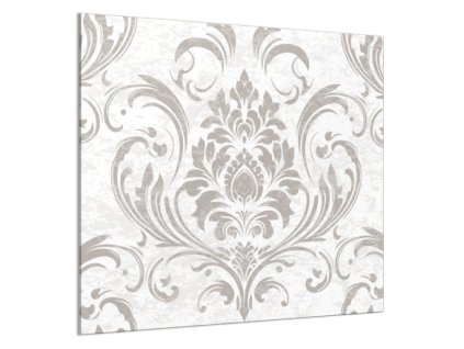 Sklo do kuchyně šedý ornament damaškový vzor (Rozměr 60 x 150 cm)
