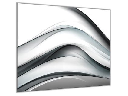 Sklo do kuchyně abstrakt jemně černobílá vlna (Rozměr 60 x 150 cm)
