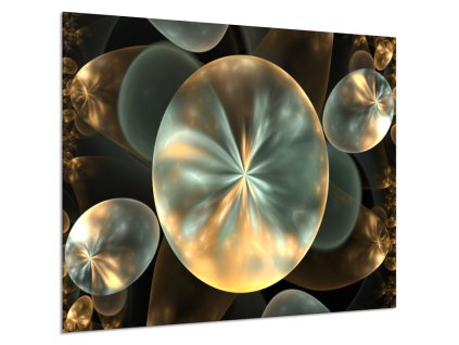 Sklo do kuchyně abstrakt perleťové bubliny (Rozměr 60 x 150 cm)