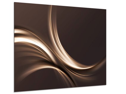 Sklo do kuchyně abstraktní čokoládově hnědá vlna (Rozměr 60 x 150 cm)