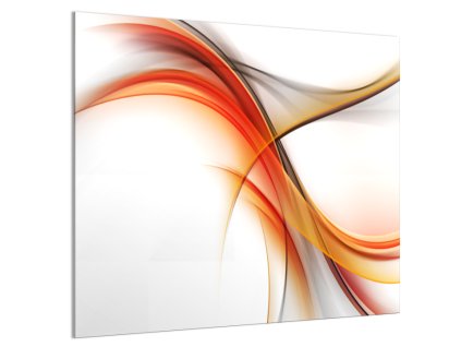 Sklo do kuchyně oranžovo šedá abstraktní vlna (Rozměr 60 x 150 cm)