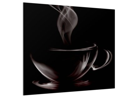 Sklo do kuchyně abstraktní hrnek kávy (Rozměr 60 x 150 cm)