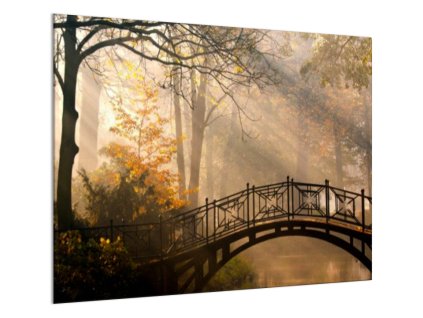 Sklo do kuchyně most v podzimním parku (Rozměr 60 x 150 cm)