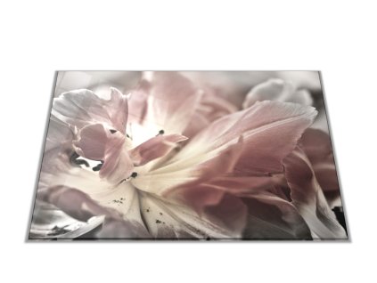Skleněné prkénko abstraktní šedý tulipán (Prkénko 40x30cm)