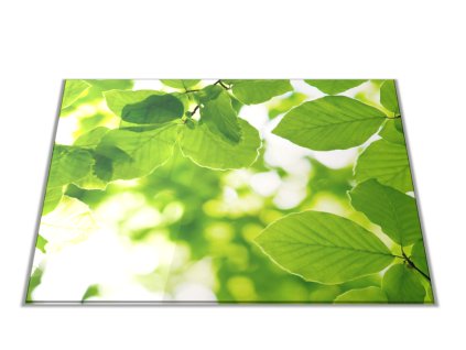 Skleněné prkénko zelené listí buku (Prkénko 40x30cm)