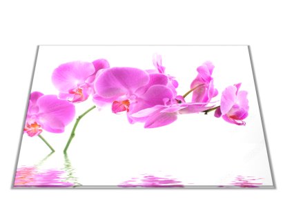 Skleněné prkénko květy růžová orchidej (Prkénko 40x30cm)