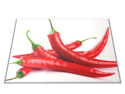 Skleněné prkénko červené papričky chilli (Prkénko 40x30cm)