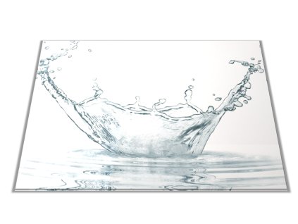 Skleněné prkénko voda z hladiny bílý podklad (Prkénko 40x30cm)