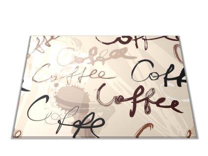 Skleněné prkénko malovaný vzor Coffee (Prkénko 40x30cm)