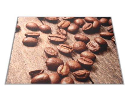 Skleněné prkénko zrna kávy na dřevě (Prkénko 40x30cm)