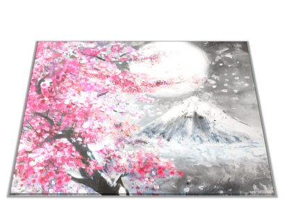 Skleněné prkénko malovaná luna nad horou (Prkénko 40x30cm)