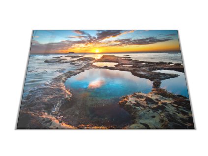 Skleněné prkénko západ slunce nad oceánem (Prkénko 40x30cm)