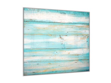 Sklo do kuchyně modré prkna stará barva (Rozměry skla do kuchyně 60 x 150 cm)