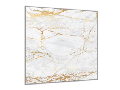 Sklo do kuchyně textura zlato bílý mramor (Rozměry skla do kuchyně 60 x 150 cm)