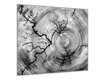 Sklo do kuchyně dřevěný ornament černé bílý (Rozměry skla do kuchyně 60 x 150 cm)