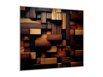 Sklo do kuchyně mozaika přírodní dřevo (Rozměry skla do kuchyně 60 x 150 cm)