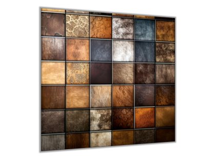 Sklo do kuchyně abstraktní hnědá mozaika (Rozměry skla do kuchyně 60 x 150 cm)