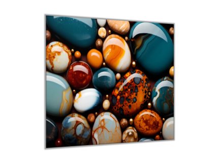 Sklo do kuchyně leštěné barevné oblázky (Rozměry skla do kuchyně 60 x 150 cm)