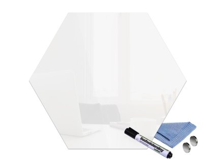 Magnetická skleněná tabule hexagon 40x34,5cm (Barva Lehce šedá  RAL7035, Rozměr 40x34,5cm)