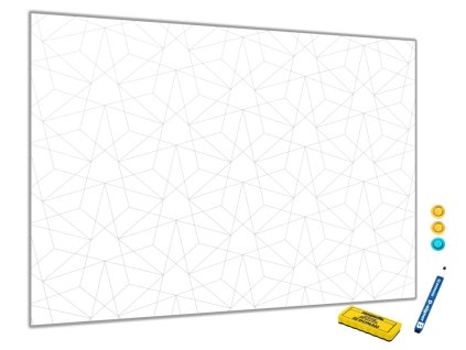 Metalová magnetická tabule abstraktní geometrický vzor (Rozměr 60x90cm)