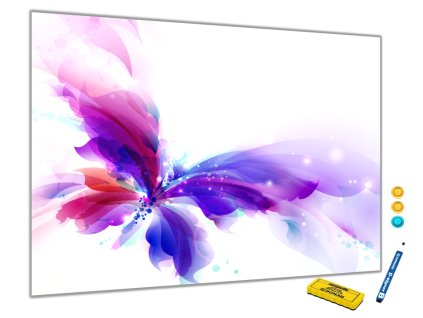 Metalová magnetická tabule - motýl (Rozměr 90 x 60 cm)