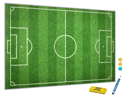 Metalová magnetická tabule - fotbal (Rozměr 90 x 60 cm)