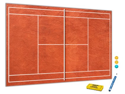 Metalová magnetická tabule - tenis (Rozměr 90 x 60 cm)