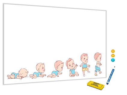 Metalová magnetická tabule - růst chlapce (Rozměr 90 x 60 cm)