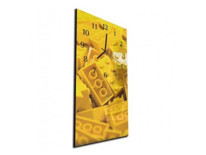 Nástěnné hodiny 30x60cm skládací kostičky (Materiál kalené sklo)