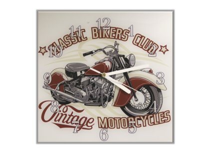 Nástěnné hodiny30x30cm malovaný klasik veterán (Materiál kalené sklo)