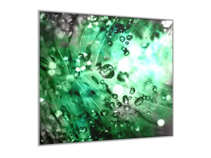 obraz velky ctvercovy sklo abstraktni zeleny list fikus 366610008