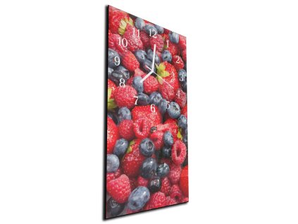 Nástěnné hodiny zahradní ovoce mix 30x60cm (Materiál kalené sklo)