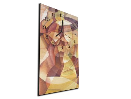 Nástěnné hodiny 30x60cm barevná abstraktní malba na plátně (Materiál kalené sklo)
