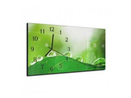 Nástěnné hodiny rosa (Materiál kalené sklo)