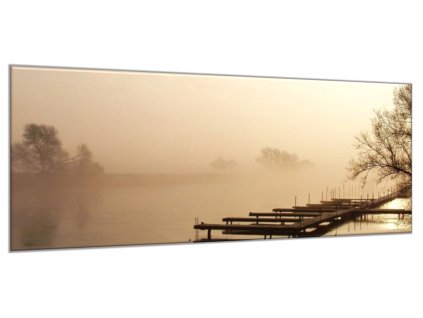 Obraz skleněný jezero v mlze (Rozměry-obdélník 90 x 120 cm)