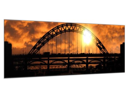 Obraz skleněný most v západu slunce (Rozměry-obdélník 90 x 120 cm)