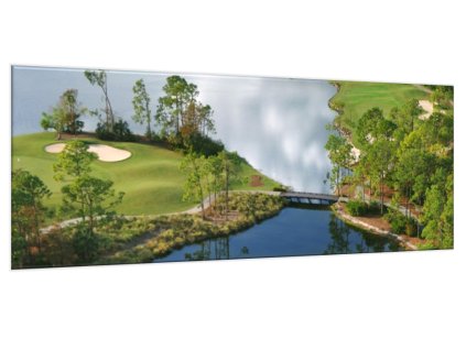 Obraz skleněný golfové hřiště (Rozměry-obdélník 90 x 120 cm)