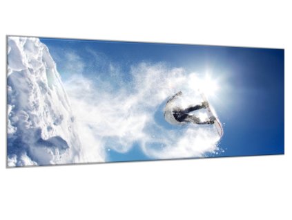 Obraz skleněný zimní snowboard (Rozměry-obdélník 90 x 120 cm)