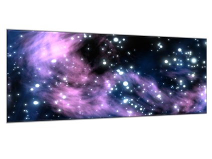 Obraz skleněný fialová mlhovina (Rozměry-obdélník 90 x 120 cm)