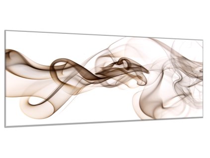 Obraz skleněný hnědý kouř bílé pozadí (Rozměry-obdélník 90 x 120 cm)