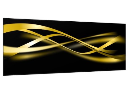 Obraz skleněný žluto zlatá vlna (Rozměry-obdélník 90 x 120 cm)