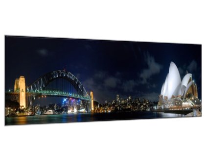 Obraz skleněný město noční Sydney (Rozměry-obdélník 90 x 120 cm)