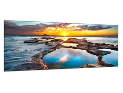 Obraz skleněný západ slunce nad oceánem (Rozměry-obdélník 90 x 120 cm)