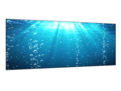 Obraz skleněný bubliny pod hladinou (Rozměry-obdélník 90 x 120 cm)